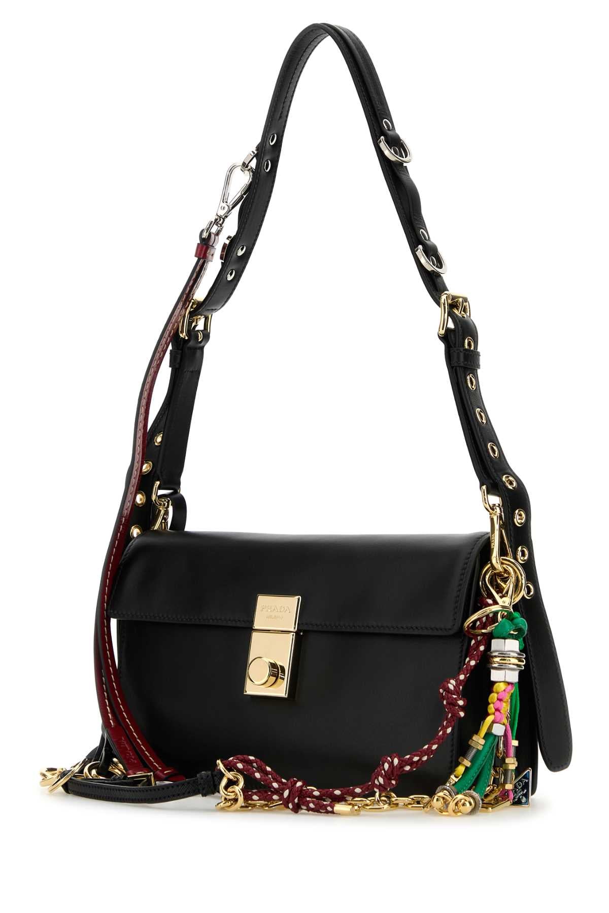 Soft Sound Small Leather Shoulder Bag with Charms