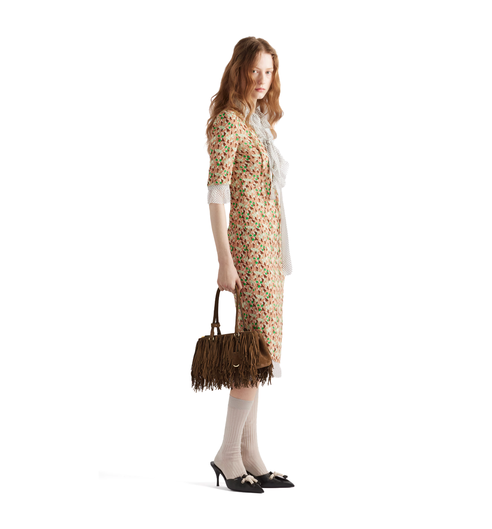 Prada Galleria Medium Suede Bag with Fringe