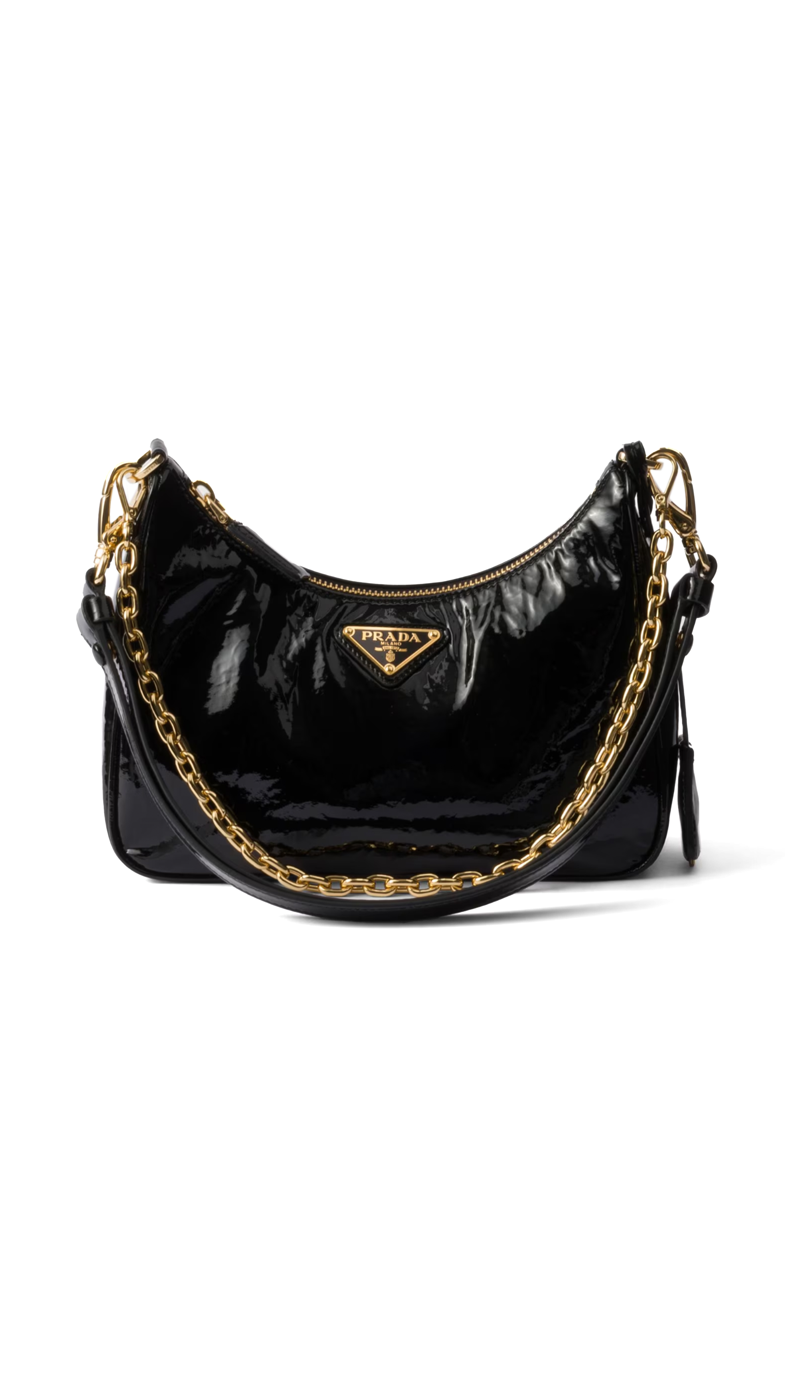 Re-Edition Naplak Patent Leather Mini-bag - Black