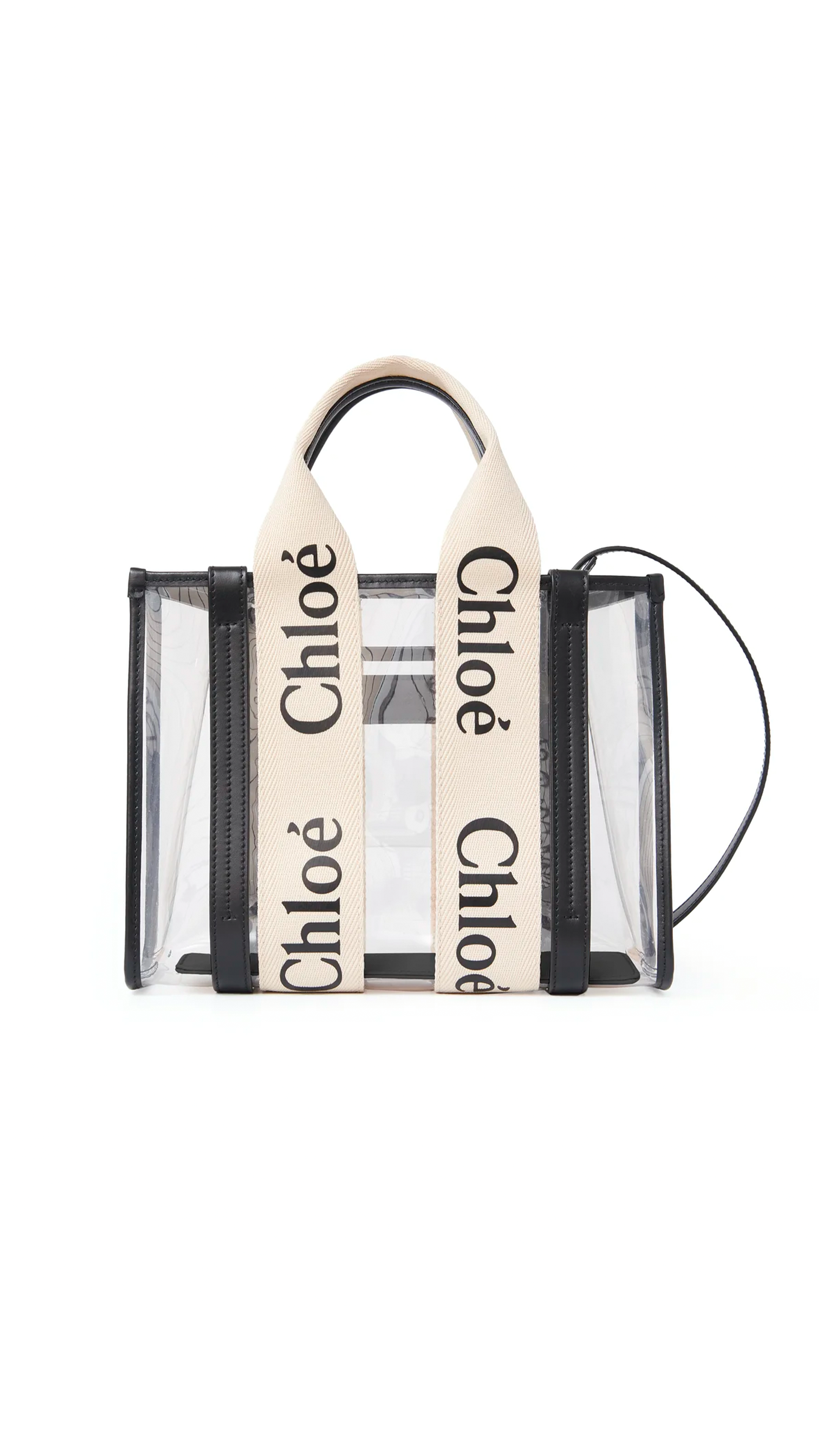 Small Woody Tote Bag in Jelly & Leather - Black