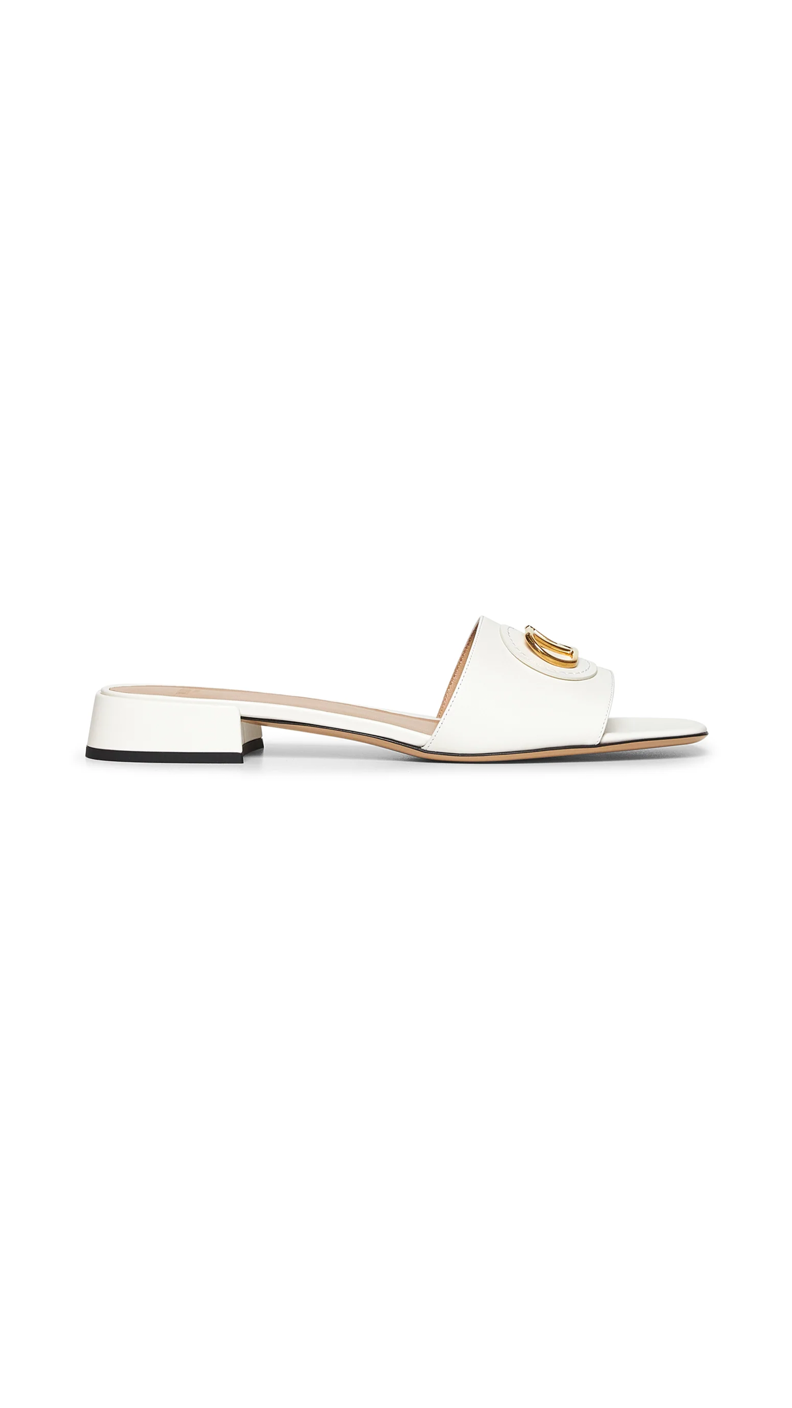 Vlogo Signature Slide Sandal in Calfskin 20MM - Ivory