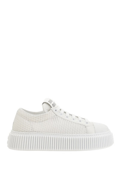 Mesh Flatform Sneakers - White