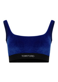 Stretch Velvet Bralette - Yves Blue
