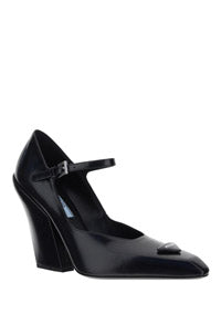 Brushed Leather Pumps - Black