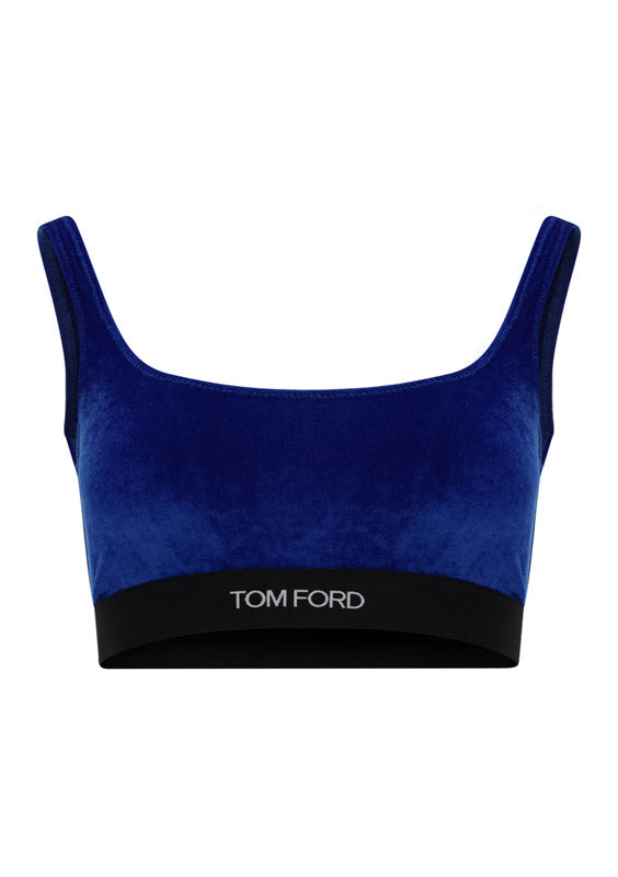 Stretch Velvet Bralette - Yves Blue