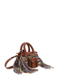 Edith Mini Bag in Recycled Cashmere Knit & Buffalo Leather - Multicolor