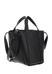 Everyday XS North-South Shoulder Tote Bag In Grained Calfskin - Black