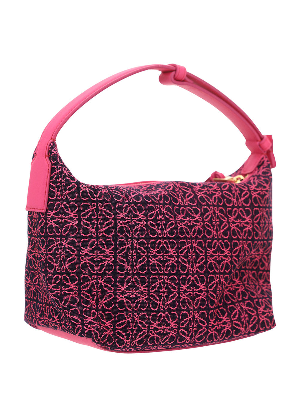 Small Cubi bag in Anagram Jacquard and Calfskin - Pink