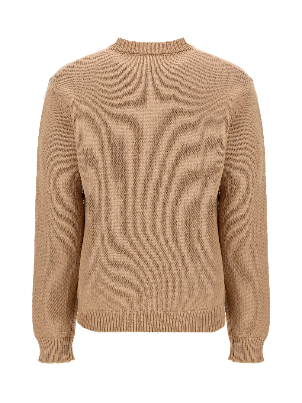 Marino Wool Sweater Logo - Beige