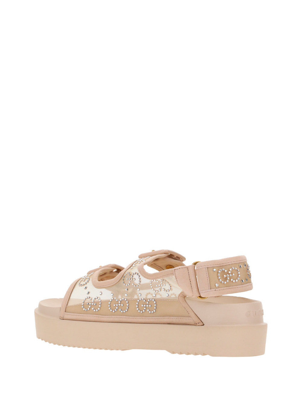 Women's GG Sandal with Crystals - Rose Beige