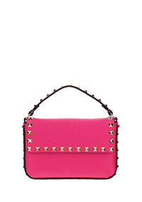 Rockstud Grainy Calfskin Pouch - Pink PP