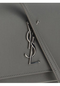 Sunset Chain Wallet Bag in Smooth Leather - Grey