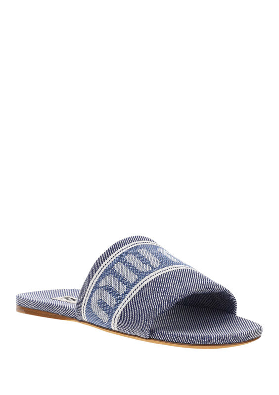 Logo-Jacquard Denim Sandals