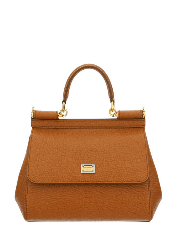 Small Sicily Bag In Dauphine Calfskin - Brown