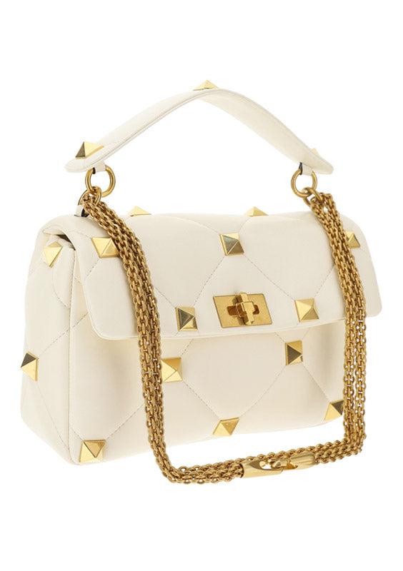 Large Roman Stud The Shoulder Bag - Ivory