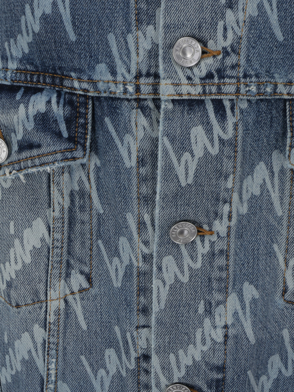 Allover Logo Bell Sleeve Jacket - Indigo