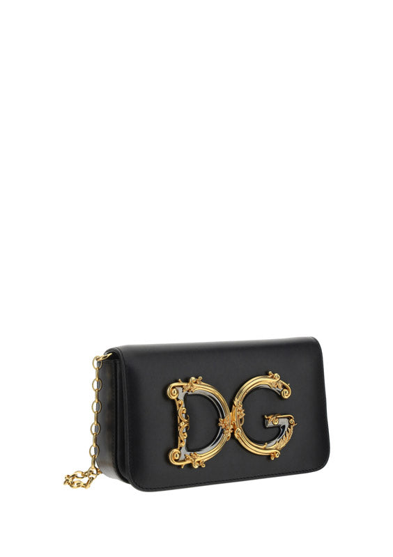DG Girls Clutch In Calfskin - Black