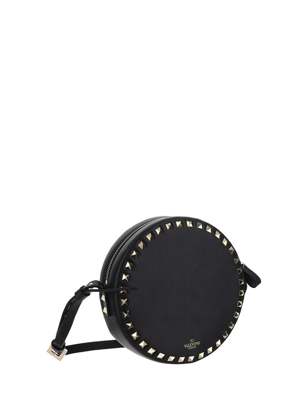 Rockstud Round Shoulder Bag - Black