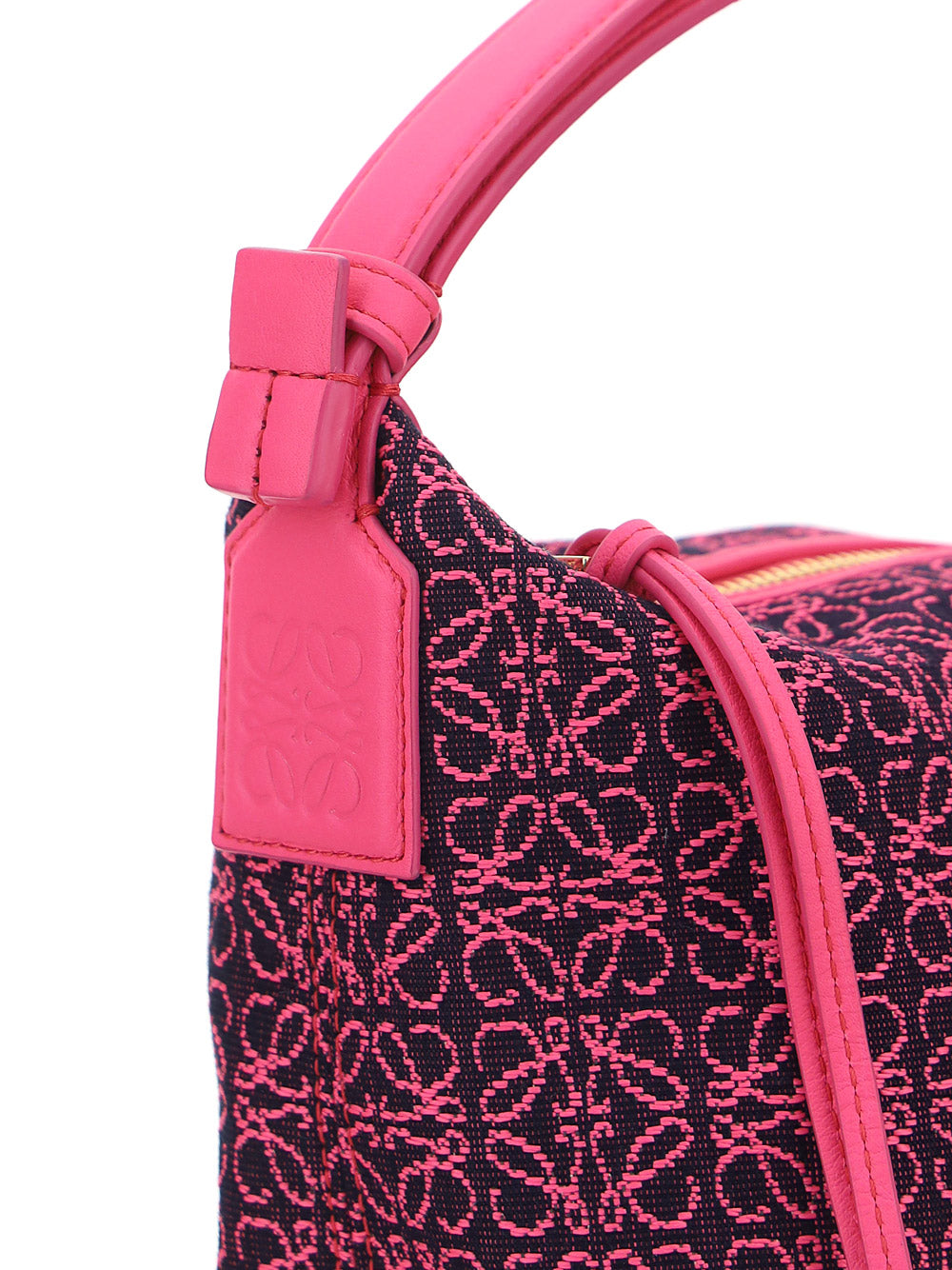 Small Cubi bag in Anagram Jacquard and Calfskin - Pink