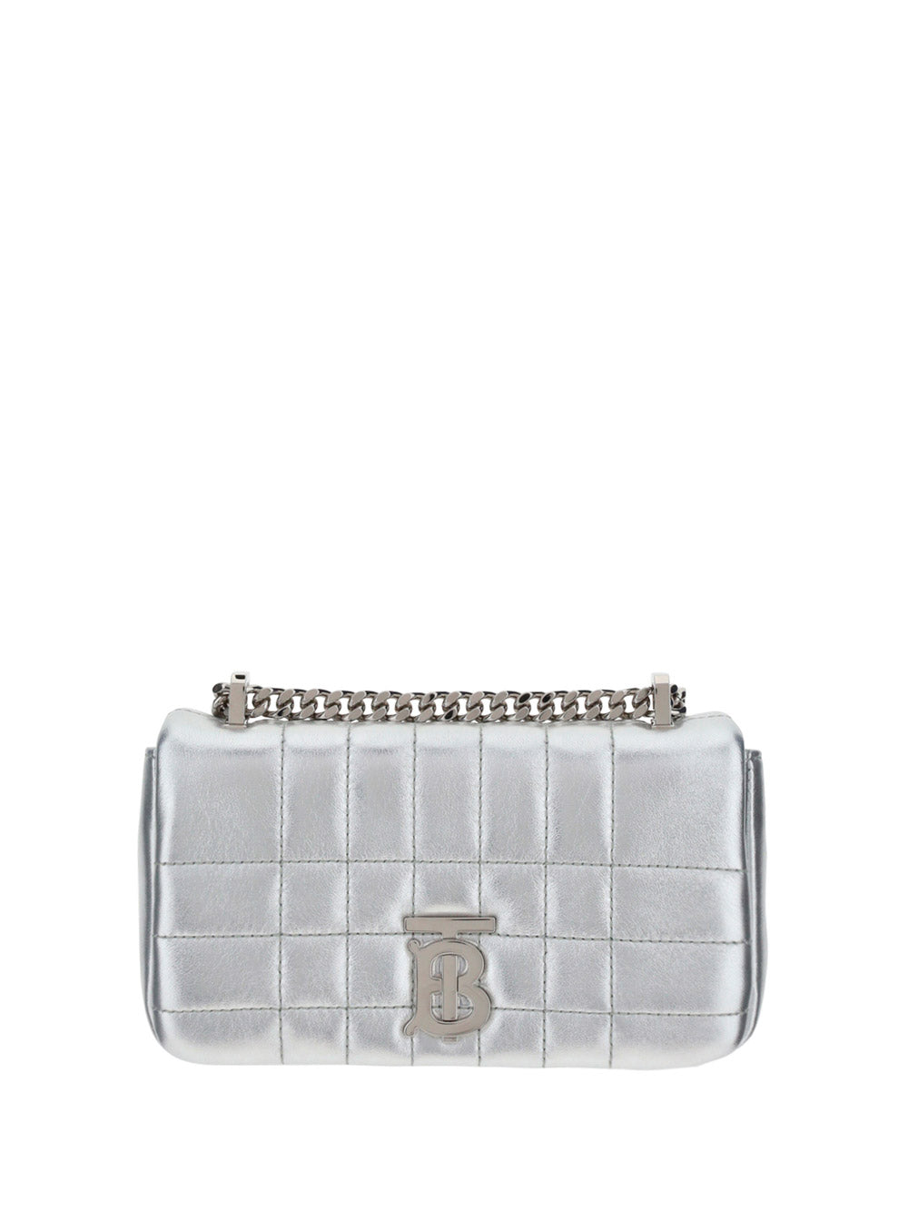 Quilted Metallic Leather Mini Lola Bag - Silver