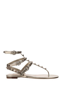 Rockstud Metallic Flat Flip-FLop Sandal - Skin