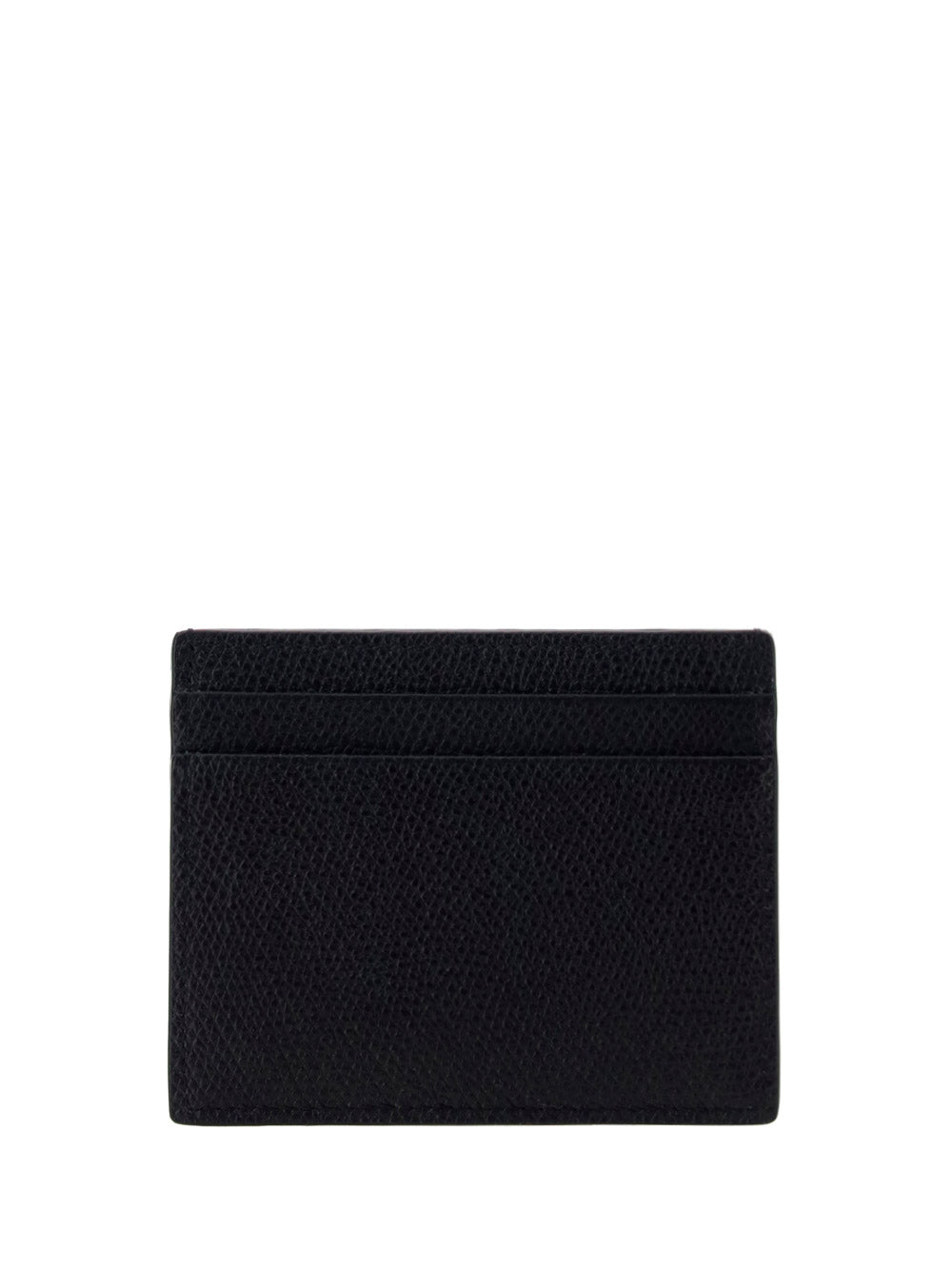 VLogo Signature Cardholder in Grainy Calfskin Leather - Black