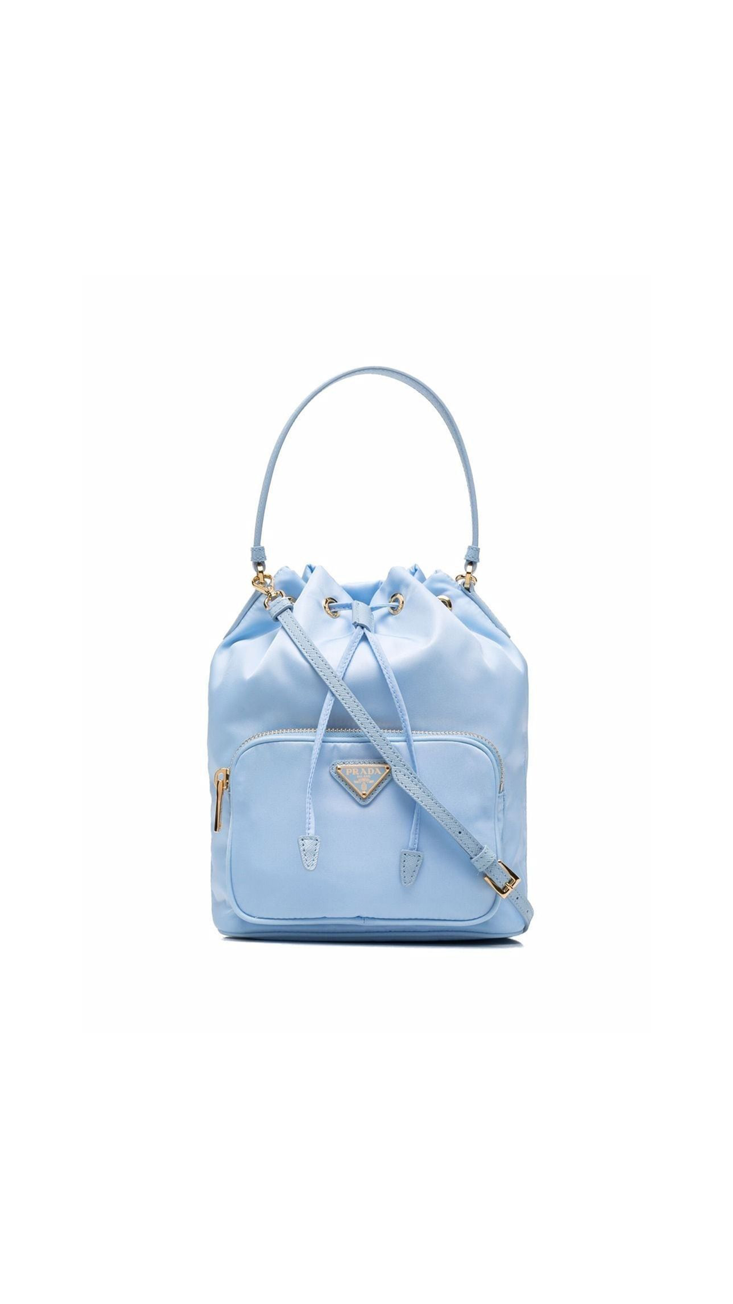 Prada Duet Re-Nylon Bucket Shoulder Bag - Blue