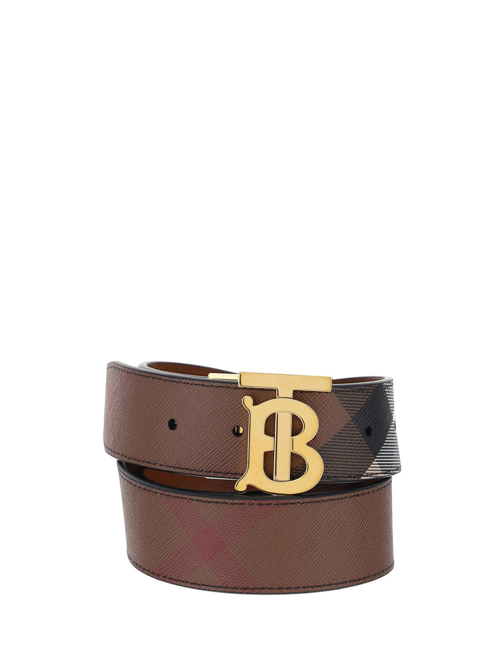 Reversible Monogram Motif Check Belt - Brown / Black