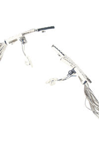 Star Earrings With Brass Chains - Palladium