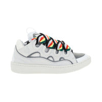Leather Curb Sneakers - White