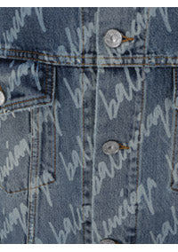 Allover Logo Bell Sleeve Jacket - Indigo