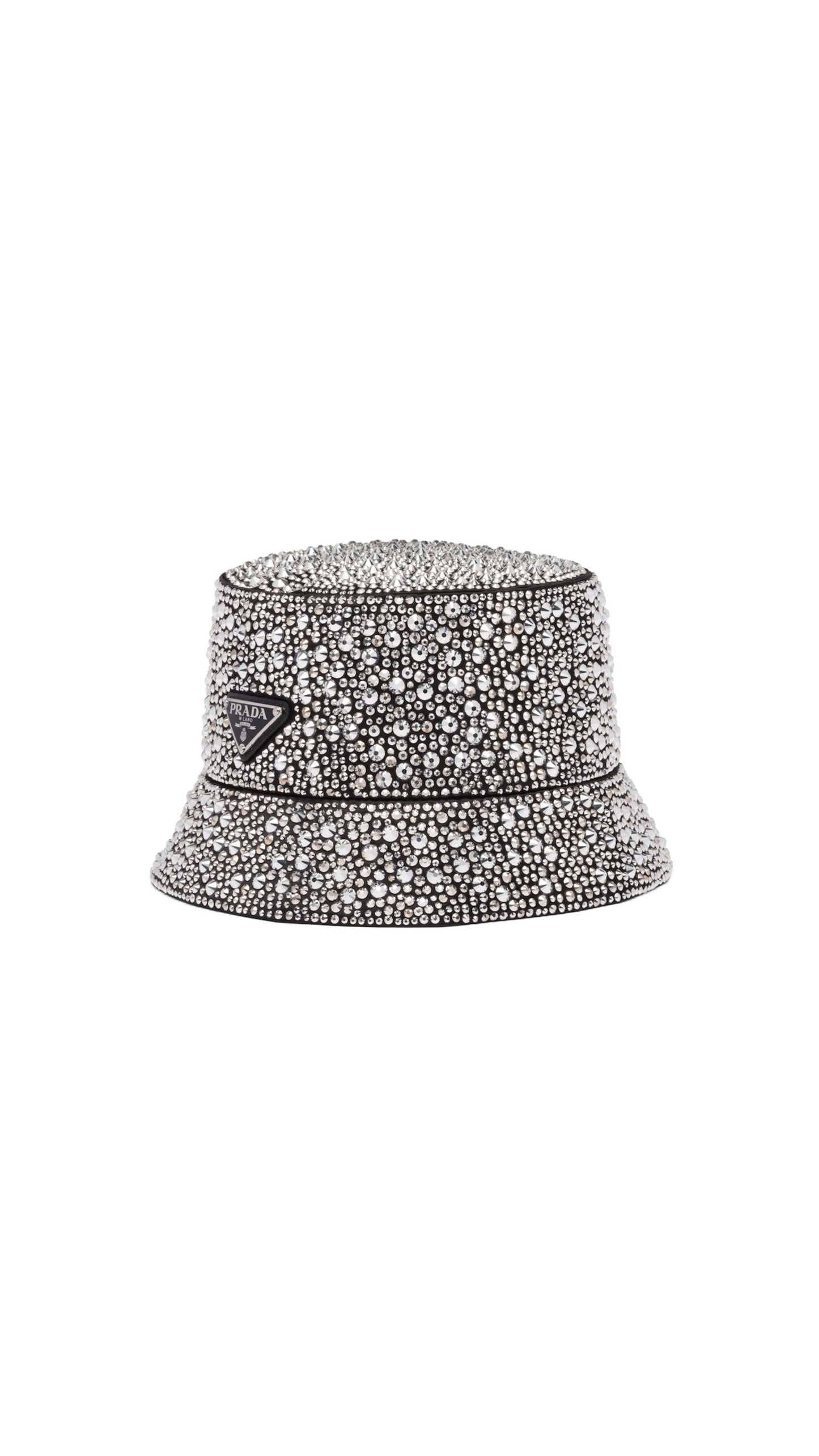Bucket Hat With Crystals - Black
