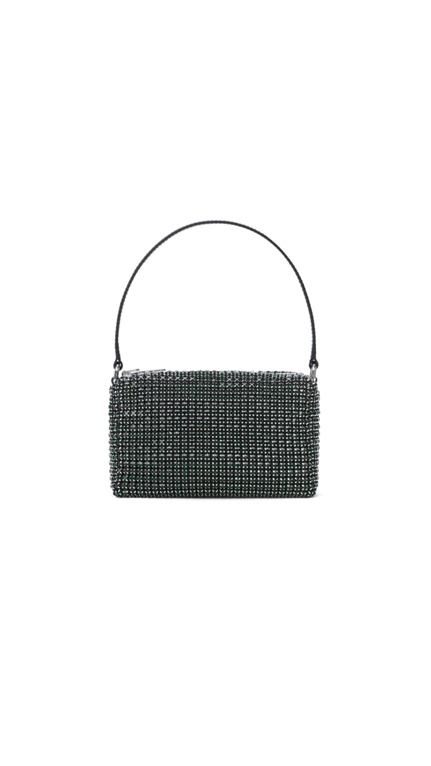 Heiress Medium Pouch Bag in Rhinestone Mesh