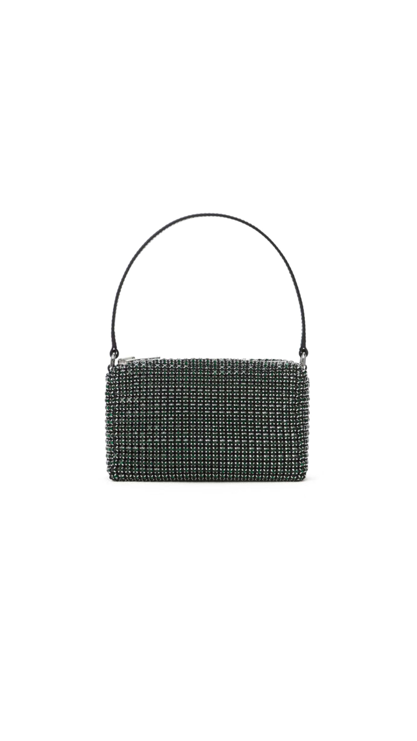 Heiress Medium Pouch Bag in Rhinestone Mesh
