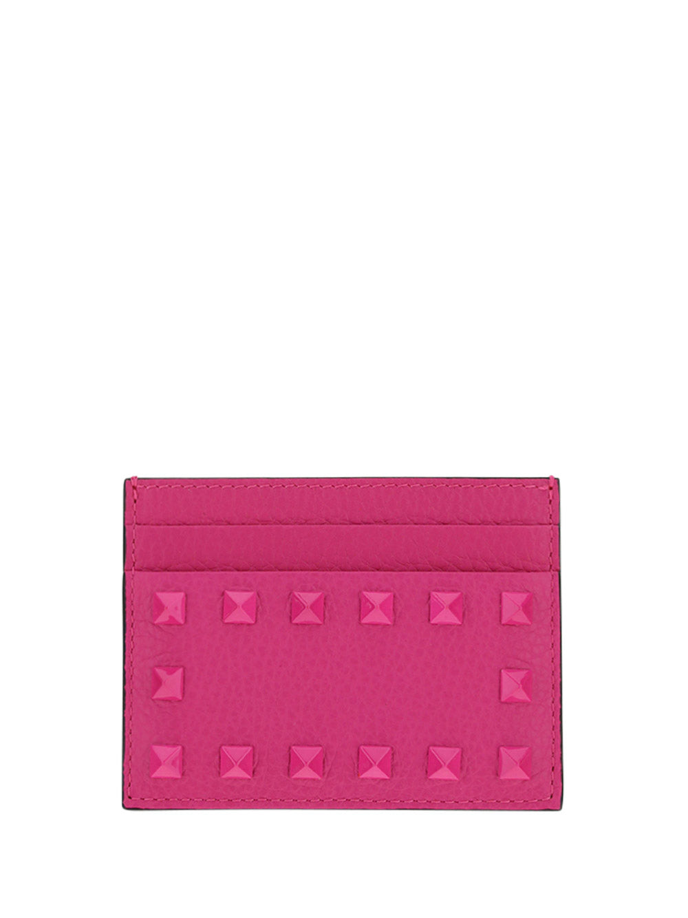 Rockstud Leather Card Case - Pink PP
