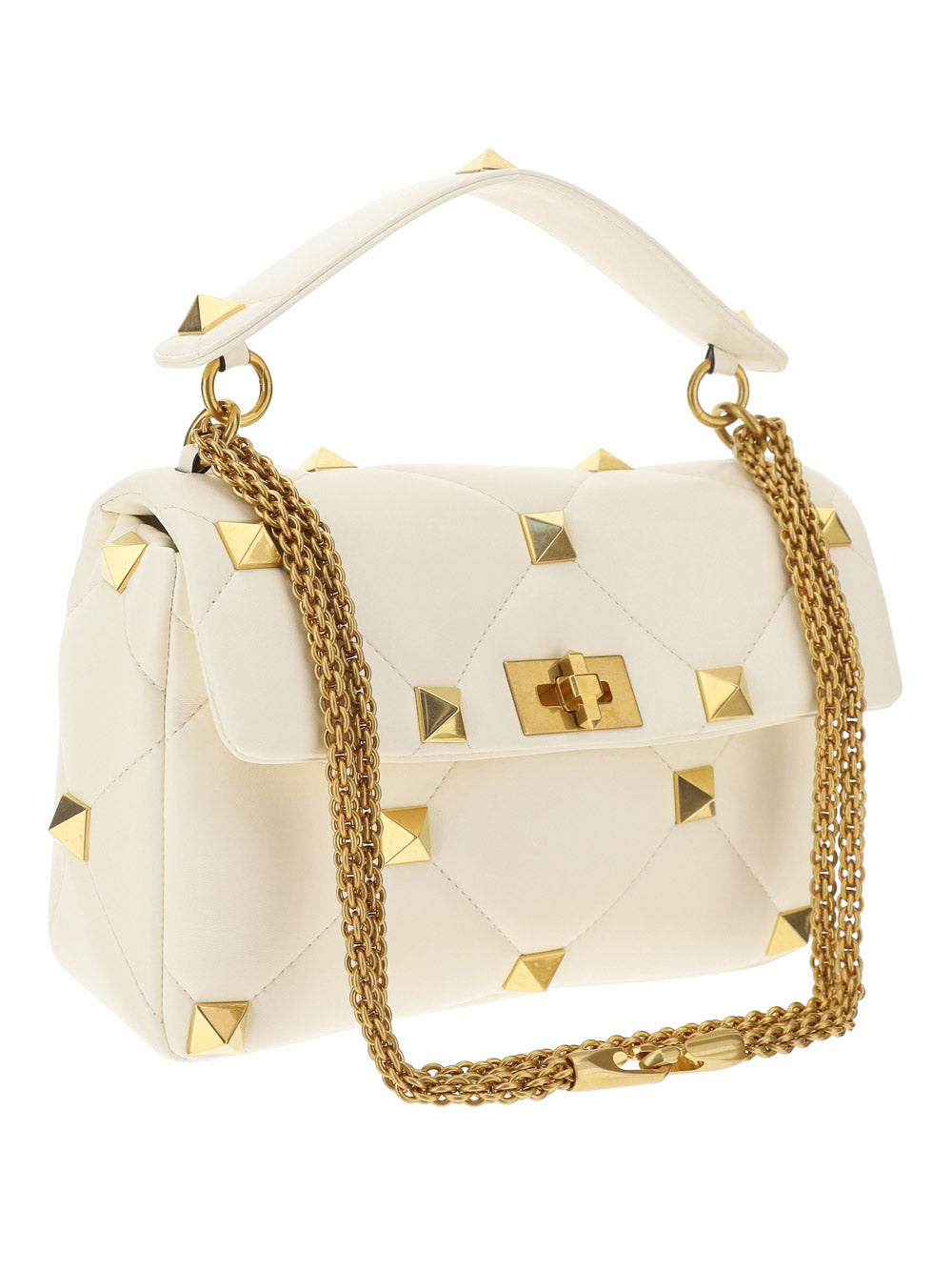 Large Roman Stud The Shoulder Bag - Ivory