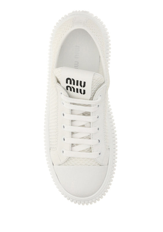 Mesh Flatform Sneakers - White