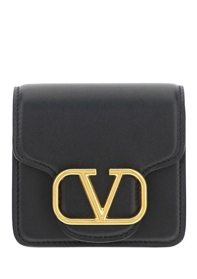 Wallet With Neck Strap - Black