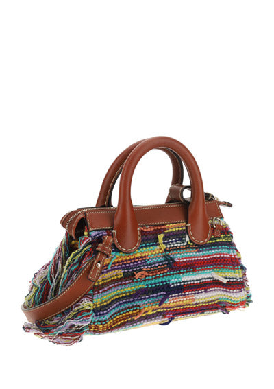 Edith Mini Bag in Recycled Cashmere Knit & Buffalo Leather - Multicolor