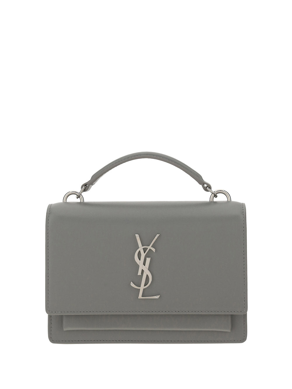 Sunset Chain Wallet Bag in Smooth Leather - Grey