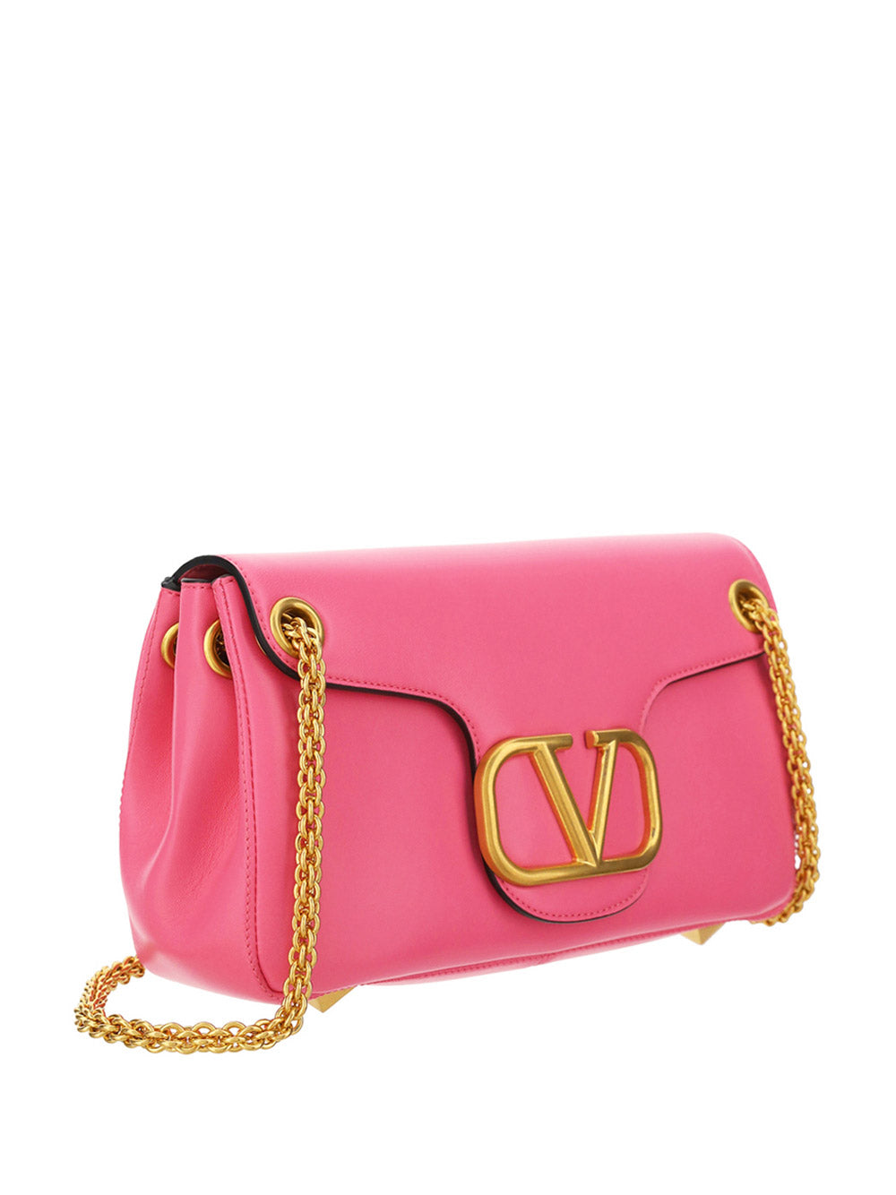 Stud Sign Nappa Shoulder Bag - Pink