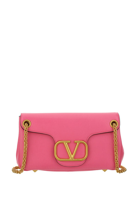 Stud Sign Nappa Shoulder Bag - Pink