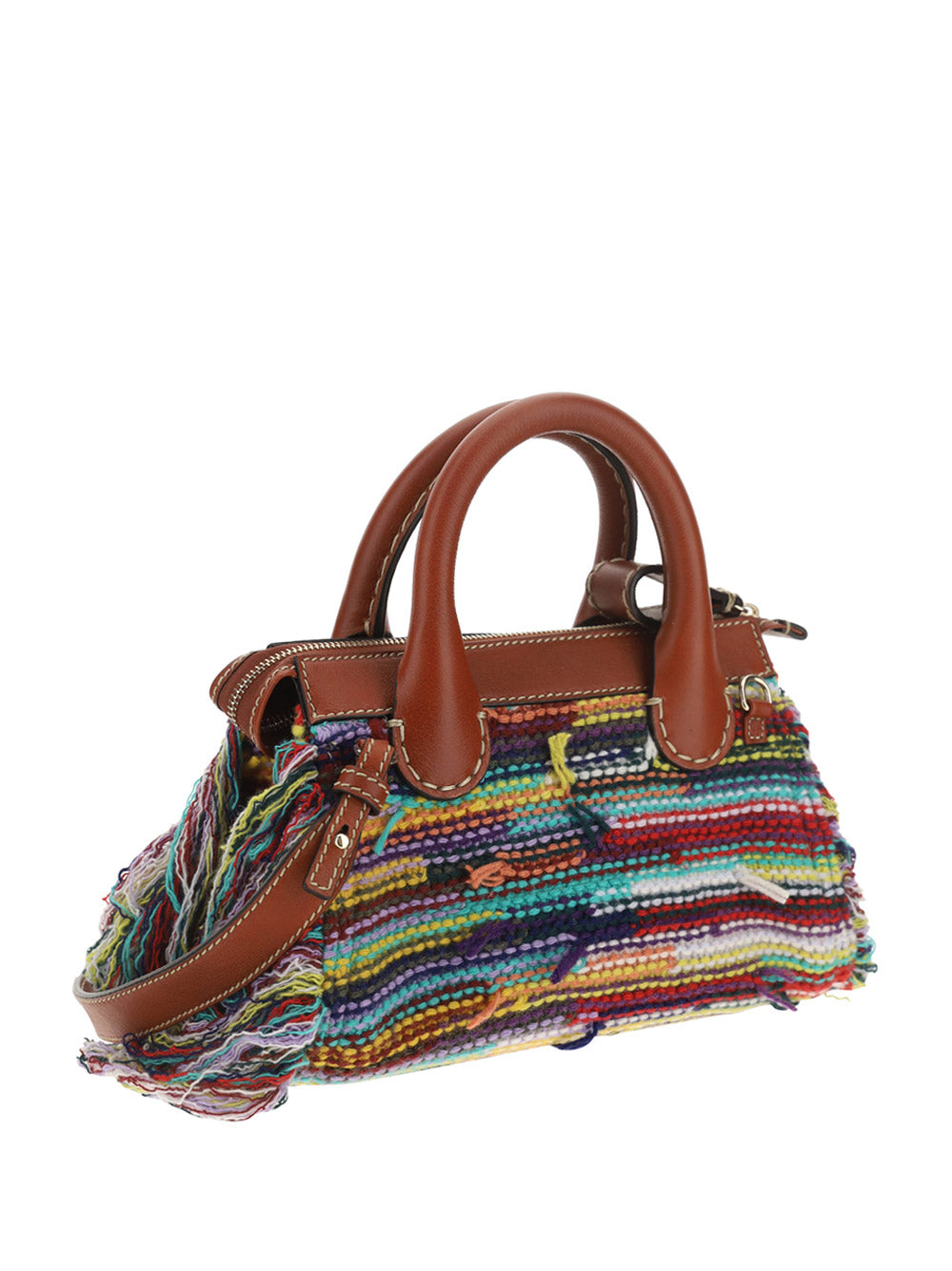 Edith Mini Bag in Recycled Cashmere Knit & Buffalo Leather - Multicolor