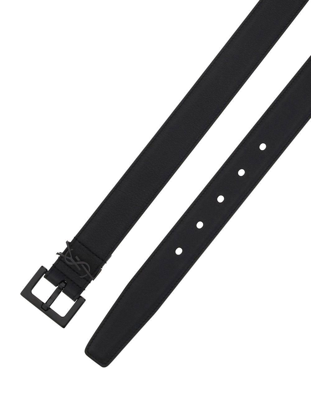Monogram Belt In Smooth Leather - Black