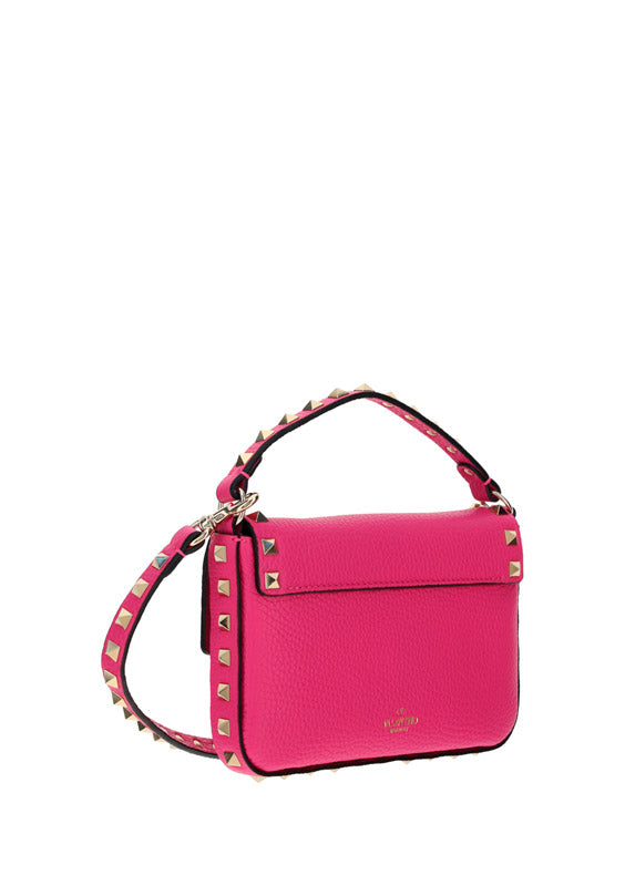 Rockstud Grainy Calfskin Pouch - Pink PP