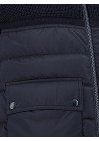 Padded Wool Cardigan - Navy