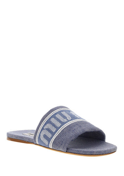 Logo-Jacquard Denim Sandals