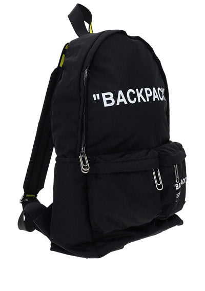 Quote Nylon Backpack - Black/White
