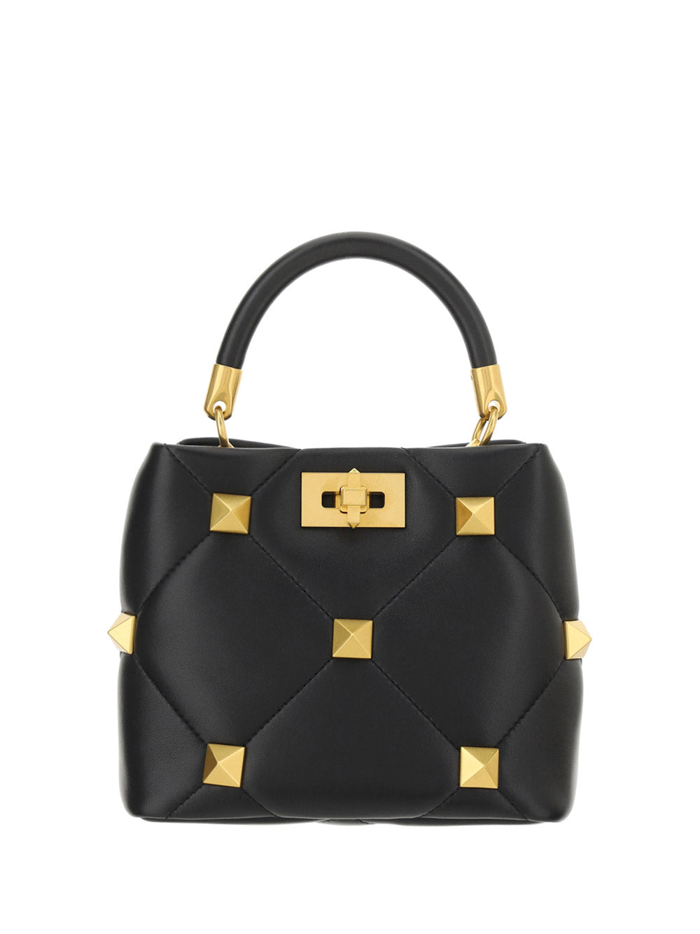 Small Roman Stud The Handle Bag In Nappa - Black