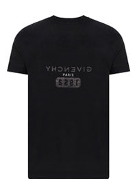 Slim T-shirt in Printed Jersey - Black
